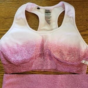 Gymshark Ombre Set Leggings and Sports Bra Pink